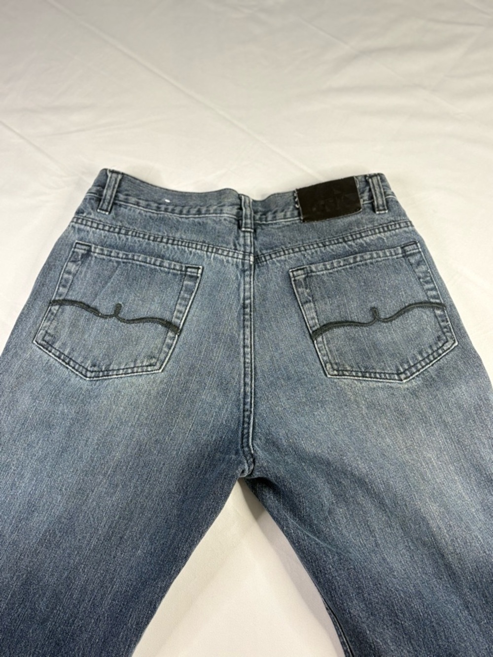 Y2K 2000s style Embroidered Blue Baggy Jeans | $24.67
